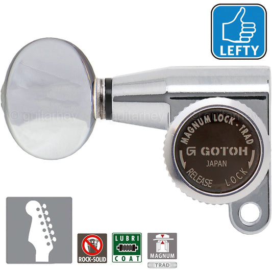 NEW Gotoh SG360-05 MGT 6 In-Line MAGNUM Locking OVAL Mini LEFT-HANDED - CHROME