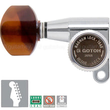 Carregar imagem no visualizador da galeria, NEW Gotoh SG360 MGT 6 In-Line MAGNUM Locking TORTOISE Mini LEFT-HANDED - CHROME