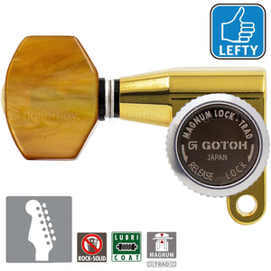 NEW Gotoh SG360-P8 MGT 6 In-Line Locking Mini Tuners LEFT-HANDED, TREBLE - GOLD