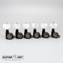 Load image into Gallery viewer, NEW Gotoh SG360-P7 MGTB Locking Tuners Set 6 in line w/ PEARL Buttons - BLACK