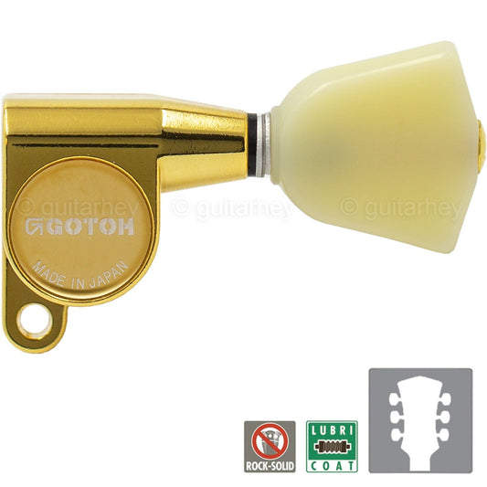 NEW Gotoh SG360-P4N L3+R3 Mini Tuners w/ KEYSTONE Buttons 3x3 - GOLD