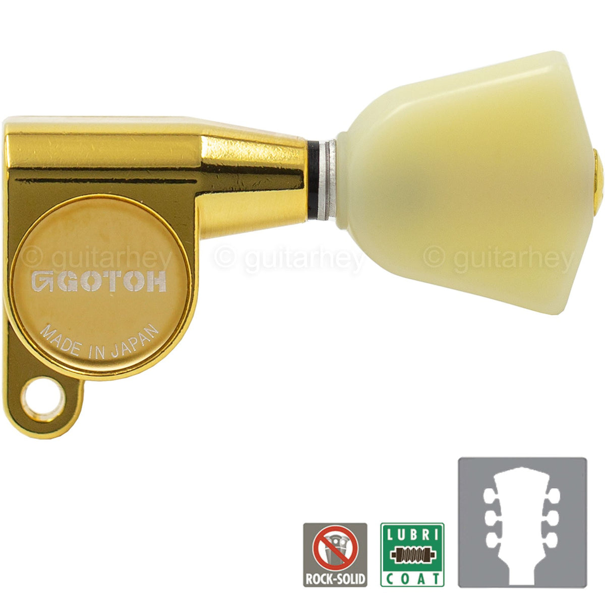 NEW Gotoh SG360-P4N L3+R3 Mini Tuners w/ KEYSTONE Buttons 3x3 - GOLD