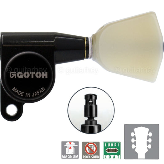 NEW Gotoh SG360-P4N MG Magnum Locking L3+R3 w/ KEYSTONE Buttons Set 3x3 - BLACK