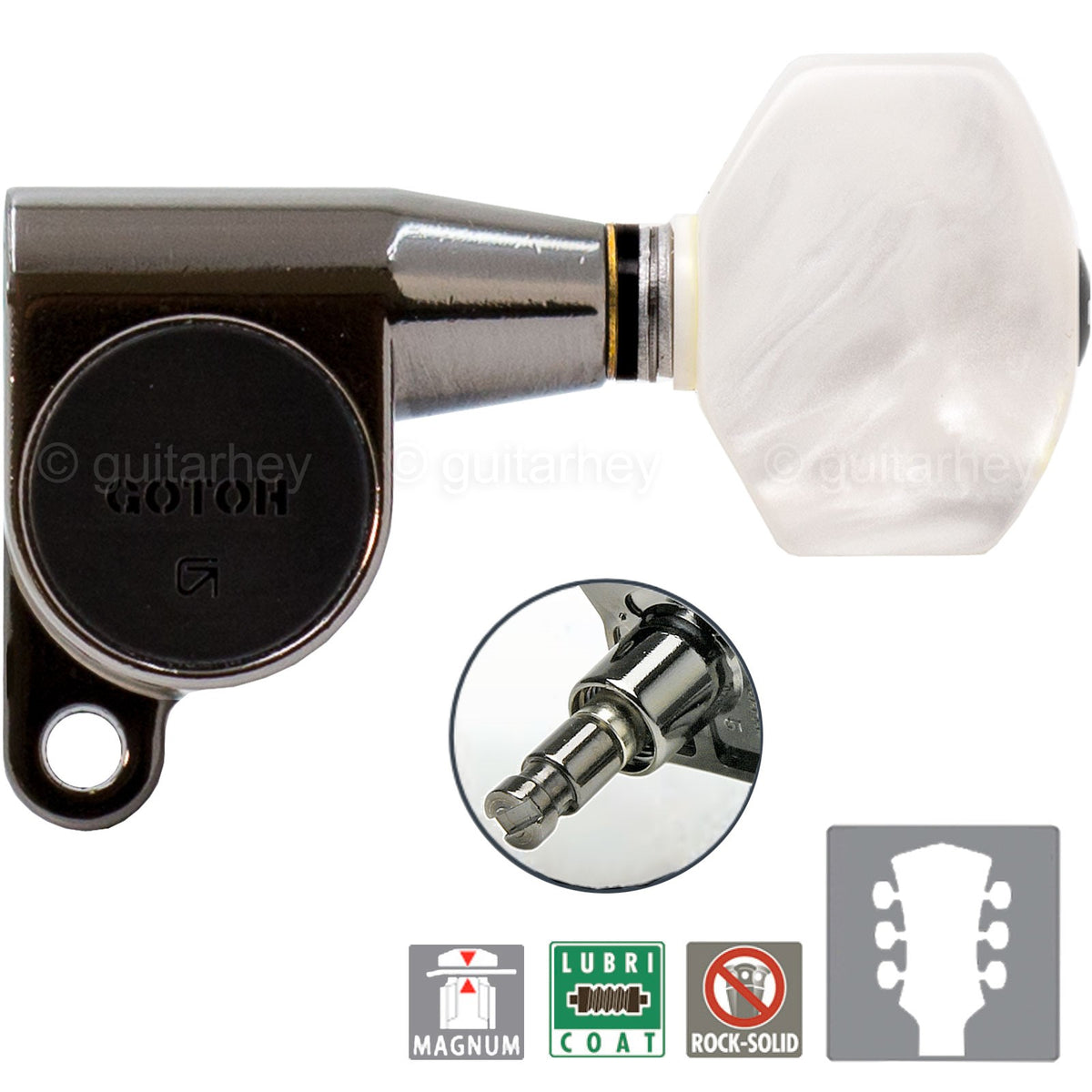 NEW Gotoh SG360 MG Magnum Locking L3+R3 PEARLOID Buttons Set 3x3 - COSMO BLACK
