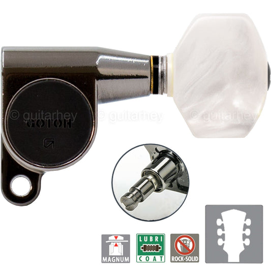 NEW Gotoh SG360 MG Magnum Locking L3+R3 PEARLOID Buttons Set 3x3 - COSMO BLACK
