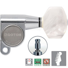 Load image into Gallery viewer, NEW Gotoh SG360-P7 MG 6 In-Line Locking Mini Tuners w/ PEARLOID Buttons - CHROME