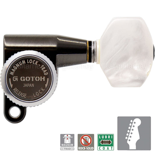NEW Gotoh SG360 MGT 6 In-Line MAGNUM Locking w/ PEARLOID Buttons - COSMO BLACK