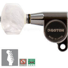 Load image into Gallery viewer, NEW Gotoh SG360-P7 LEFT HANDED 6 In-Line Mini Tuners PEARLOID - COSMO BLACK