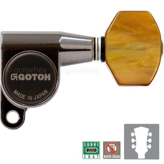 NEW Gotoh SG360-P8 L3+R3 Schaller Style Mini Tuners SET 3x3 - COSMO BLACK
