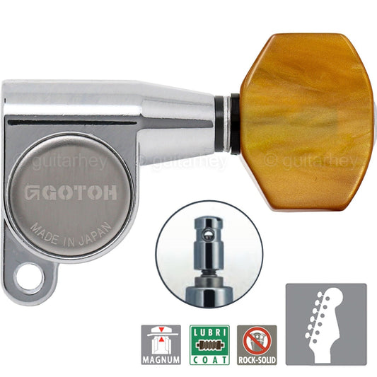 NEW Gotoh SG360-P8 MG Locking Set 6 in line Tuning Keys Right Handed - CHROME
