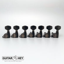 Carregar imagem no visualizador da galeria, NEW Gotoh SG360-07 Set 7-String 7 In-Line Mini Tuners, LEFT-HANDED - BLACK