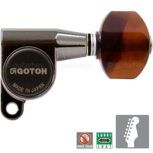 Load image into Gallery viewer, NEW Gotoh SG360 Mini Tuners 6 In-Line Schaller Style TORTOISE - COSMO BLACK