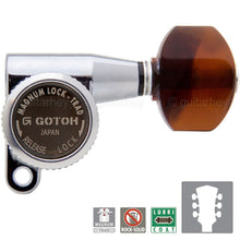 Load image into Gallery viewer, NEW Gotoh SG360 MGT Locking Tuners Tuning Keys w/ TORTOISE Buttons 3x3 - CHROME