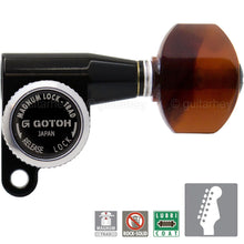 Load image into Gallery viewer, NEW Gotoh SG360 MGT 6 In-Line Set MAGNUM Locking TORTOISE Buttons Keys - BLACK