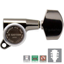 Load image into Gallery viewer, NEW Gotoh SG381-01 MGT MAGNUM LOCK-TRAD Set L3+R3 Guitar Tuners 3x3- COSMO BLACK