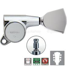 Load image into Gallery viewer, NEW Gotoh SG381-04 MG Magnum Locking L3+R3 Keystone Tuning Keys Set 3x3 - CHROME