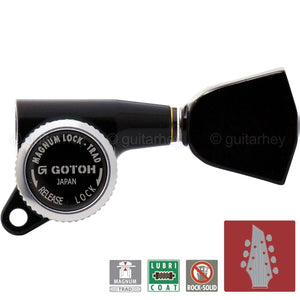 NEW Gotoh SG381-04 MGT Locking Tuners 7-String Keystone L3+R4 Set 3x4 - BLACK