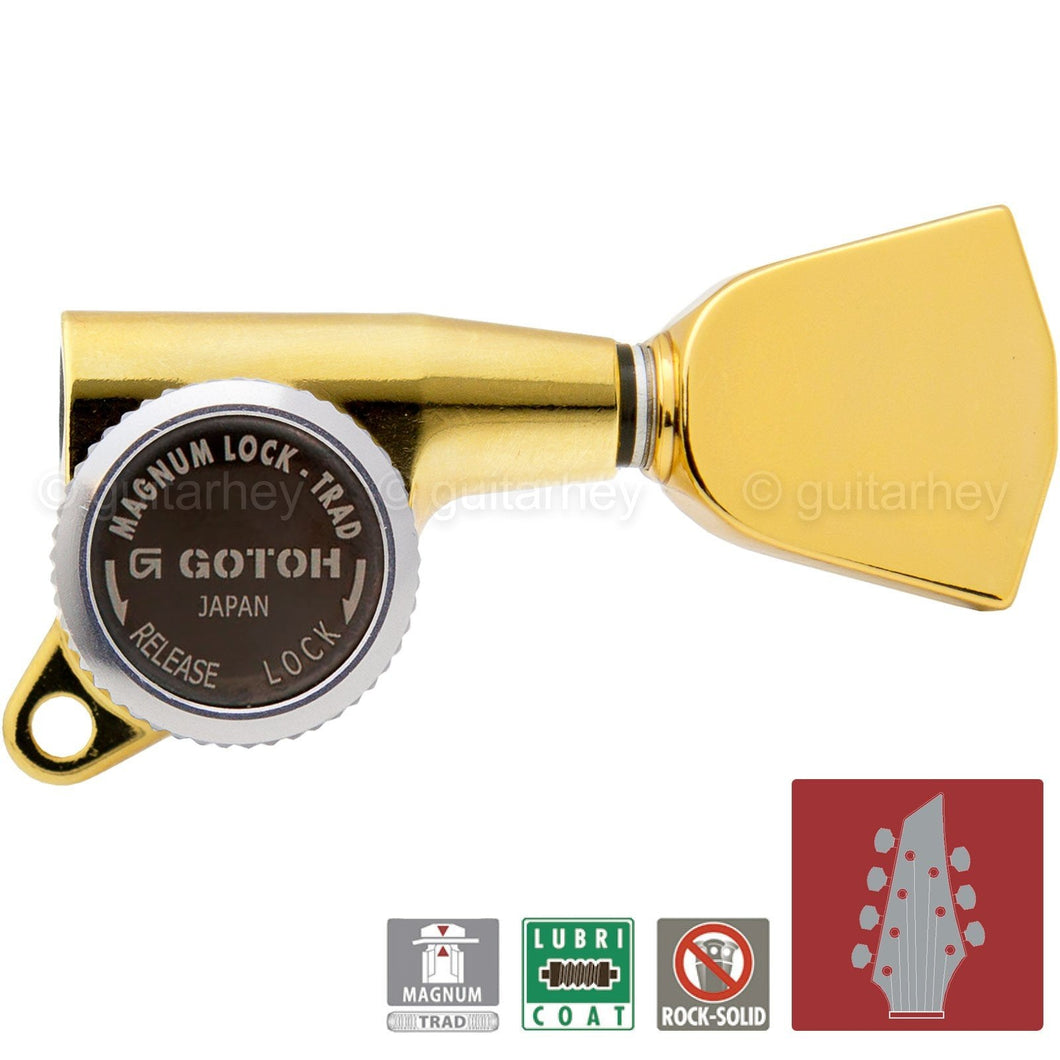 NEW Gotoh SG381-04 MGT Locking Tuners 7-String Keystone L4+R3 Set 4x3 - GOLD