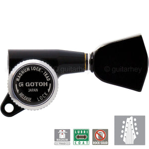 NEW Gotoh SG381-04 MGT Locking Tuners Keystone Buttons 8-String Set 4x4 - BLACK