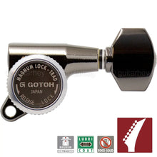 Load image into Gallery viewer, NEW Gotoh SG381-07 MGT 7 in Line Locking Tuners Set NON-Staggered - COSMO BLACK