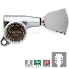 Load image into Gallery viewer, NEW Gotoh SG381-04 MGT MAGNUM LOCKING TRAD Keystone Tuners Keys Set 3x3 - CHROME
