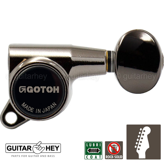 NEW Gotoh SG381-05 L6 Set 6 in line Tuners w/ screws Right Handed - COSMO BLACK