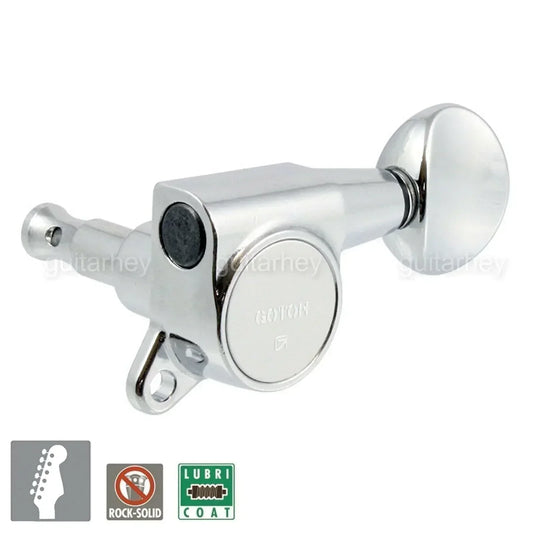 NEW Gotoh SG381-05 Sealed 6 in Line Mini Guitar Tuners Keys Set 16:1 - CHROME