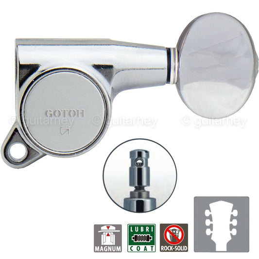 NEW Gotoh SG381-05 MG MAGNUM LOCKING L3+R3 OVAL Tuning Keys Set 3x3 - CHROME