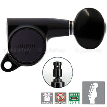 Load image into Gallery viewer, NEW Gotoh SG381-05 MG Magnum Locking 6 in Line Set OVAL Small Buttons - BLACK