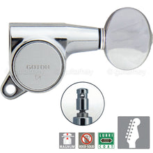 Load image into Gallery viewer, NEW Gotoh SG381-05 MG Magnum Locking Set 6 in Line Tuners Oval Buttons - CHROME