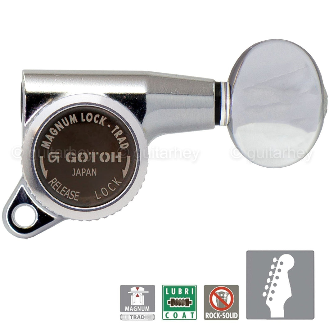 NEW Gotoh SG381-05 MGT Locking Tuners 6 in line Set Mini Keys 16:1 - CHROME