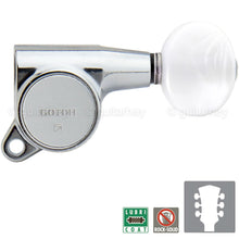 Load image into Gallery viewer, NEW Gotoh SG381-05P1 Tuning Keys L3+R3 w/ OVAL White Buttons Set 3x3 - CHROME