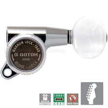 Load image into Gallery viewer, NEW Gotoh SG381-05P1 MGT Locking Keys 6-in-Line OVAL PEARLOID Buttons - CHROME