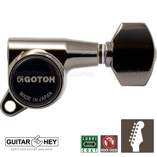 NEW Gotoh SG381-07 L6 Set 6 in line Tuners w/ screws Right Handed - COSMO BLACK