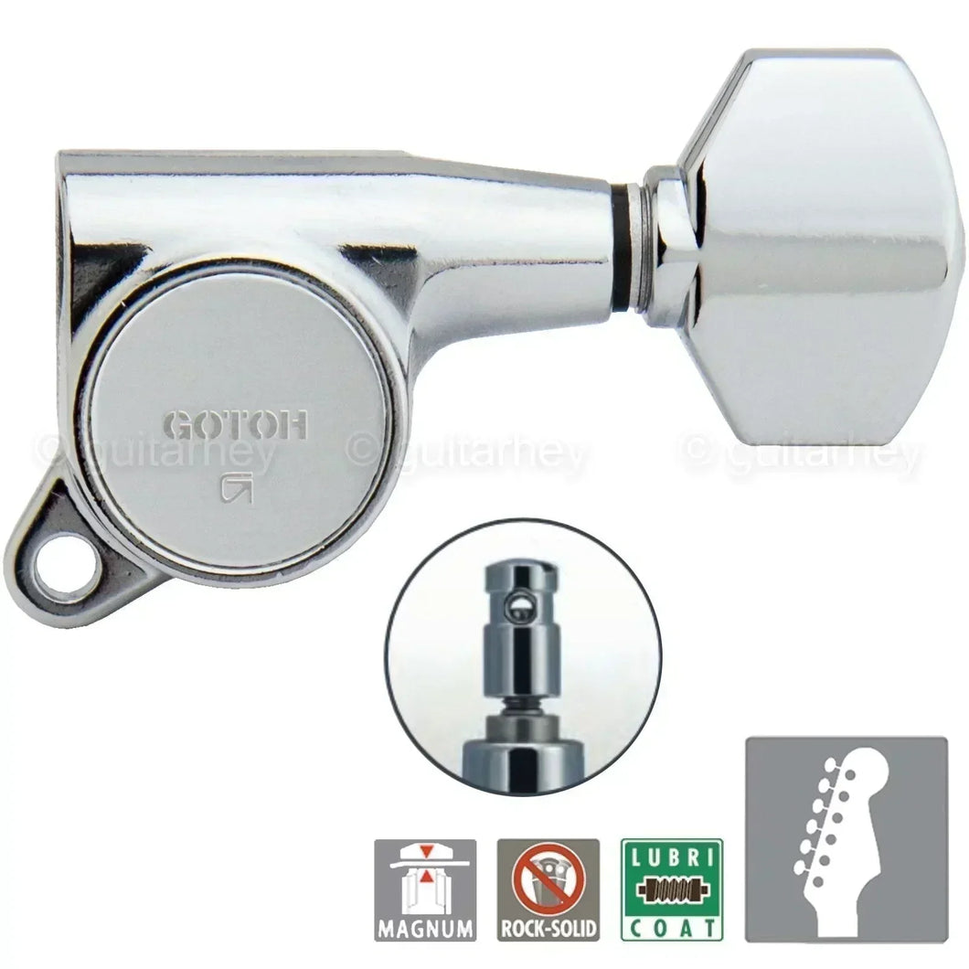 NEW Gotoh SG381-07 MG Magnum Locking Set 6 in line Tuners Right Handed - CHROME