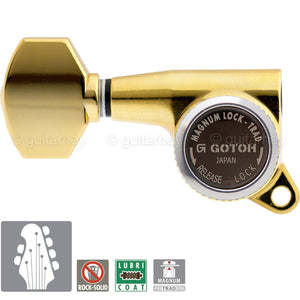 NEW Gotoh SG381-07 MGT L2+R4 Set Mini Locking Tuners Tuning Keys 2x4 - GOLD