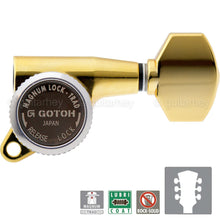 Load image into Gallery viewer, NEW Gotoh SG381-07 MGT Magnum Locking Traditional L3+R3 Tuners Keys 3x3 - GOLD