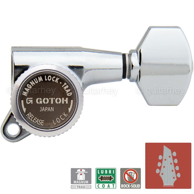 NEW Gotoh SG381-07 MGT Locking Tuners 7-String Small Keys L3+R4 Set 3x4 - CHROME