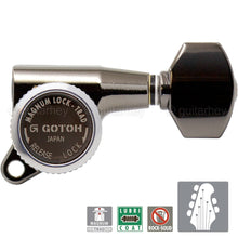 Carregar imagem no visualizador da galeria, NEW Gotoh SG381-07 MGT L4+R2 Set Mini Locking Tuners Keys 4x2 - COSMO BLACK