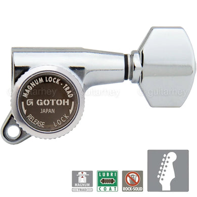 Tarraxas Gotoh SG381-07 MGT 6 em Linha Set Com Trava - CHROME