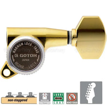 Carregar imagem no visualizador da galeria, NEW Gotoh SG381-07 MGT 6 in Line NON-STAGGERED Set Locking Tuners - GOLD