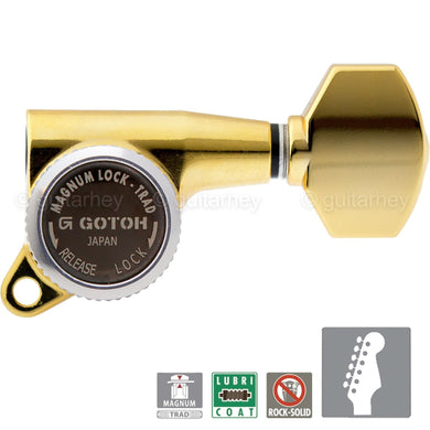 NEW Gotoh SG381-07 MGT MAGNUM LOCKING TRAD Set 6 in line Right Handed - GOLD