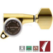 Carregar imagem no visualizador da galeria, NEW Gotoh SG381-07 MGT 7 in Line Locking Tuners Set NON-Staggered - GOLD