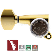 Carregar imagem no visualizador da galeria, NEW Gotoh SG381-07 MGT 7 in Line TREBLE SIDE Locking Tuners NON-Staggered - GOLD