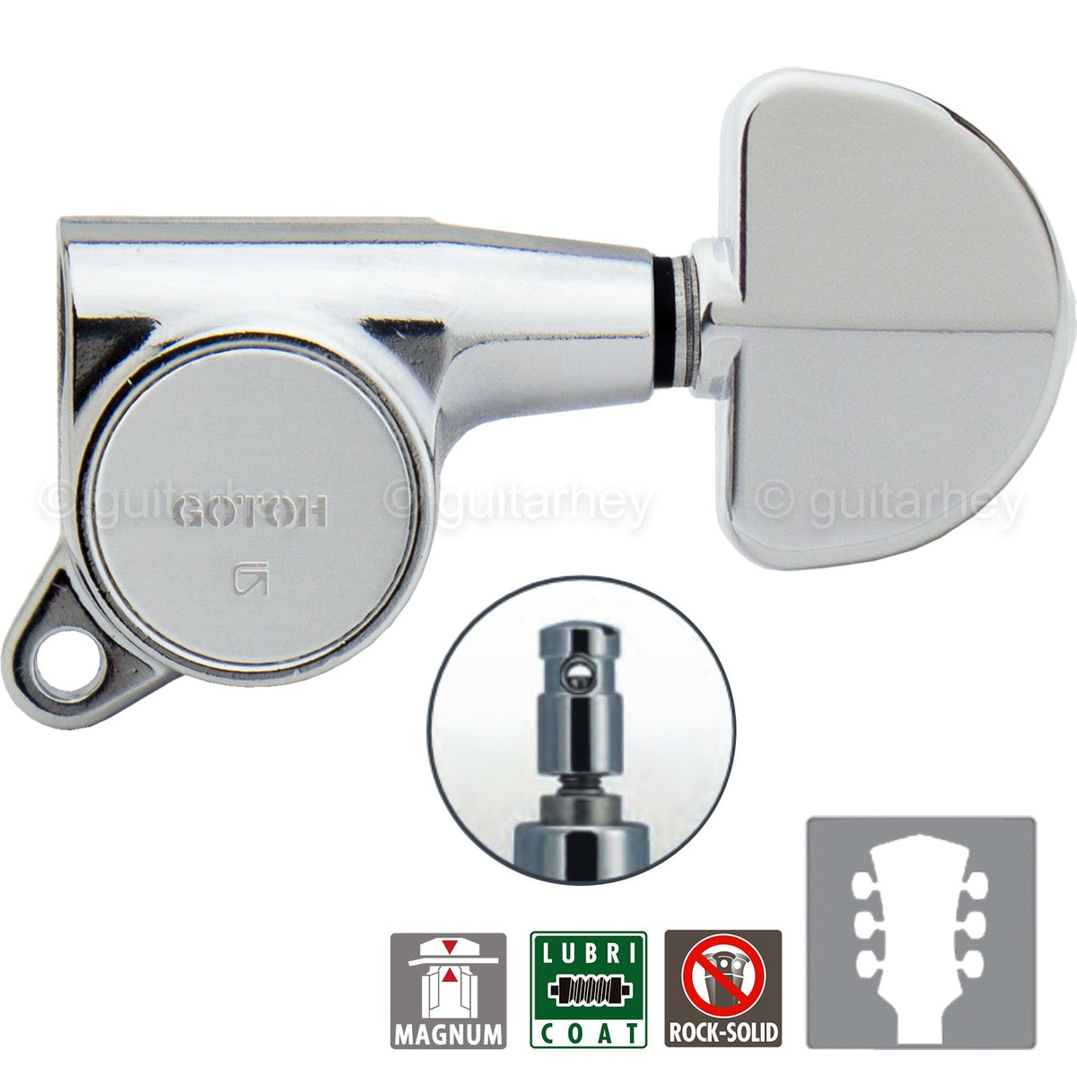 NEW Gotoh SG381-20 MG Magnum Locking L3+R3 Large Buttons 3x3 - CHROME