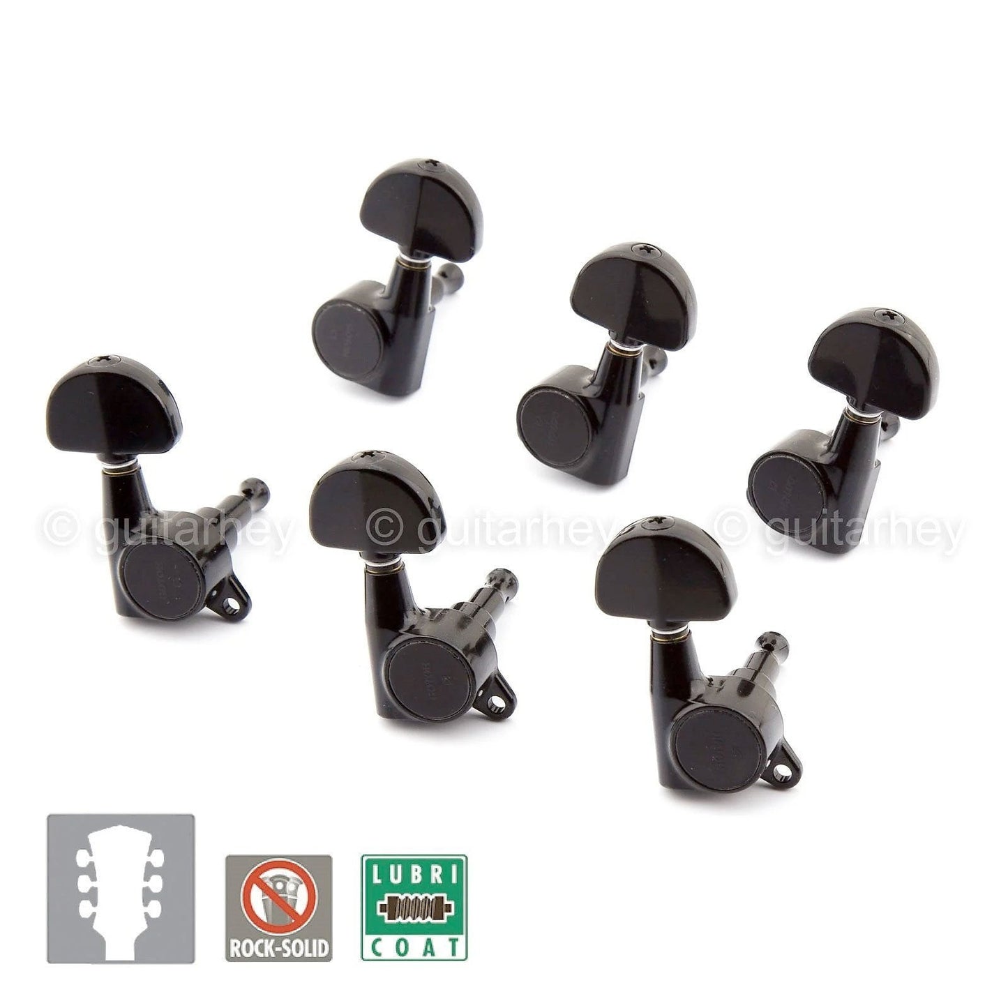 NEW Gotoh SG381-20 TUNING KEYS SET L3+R3 Grover Style Button Tuners 3x3 - BLACK