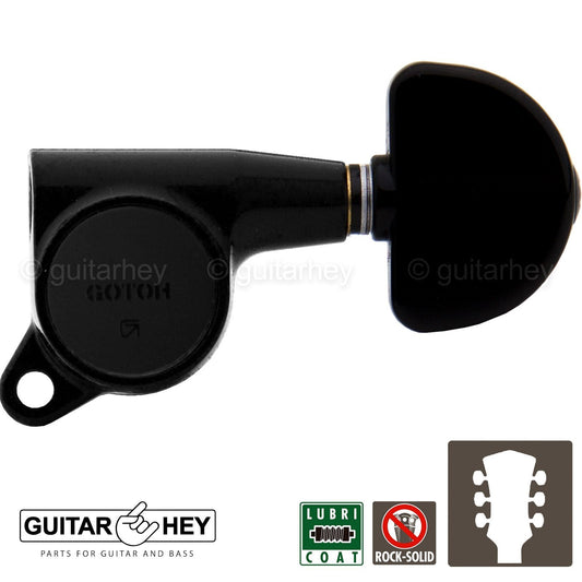 NEW Gotoh SG381-20 TUNING KEYS SET L3+R3 Grover Style Button Tuners 3x3 - BLACK