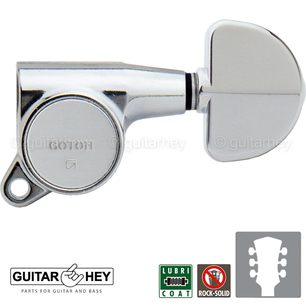 NEW Gotoh SG381-20 L3+R3 Grover Style Button Tuners 16:1 Ratio 3x3 - CHROME