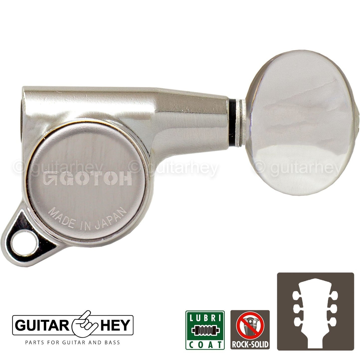 NEW Gotoh SG381-05 Sealed Tuners L3+R3 Set Keys Small Oval Button 3x3 - NICKEL