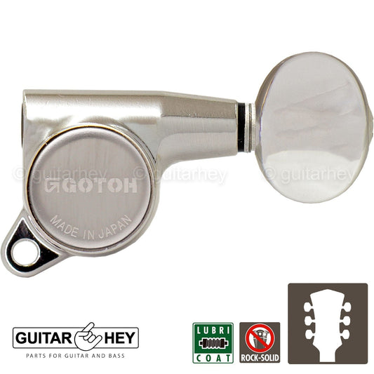 NEW Gotoh SG381-05 Sealed Tuners L3+R3 Set Keys Small Oval Button 3x3 - NICKEL